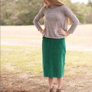 Jade McKenzie Green Cord Skirt